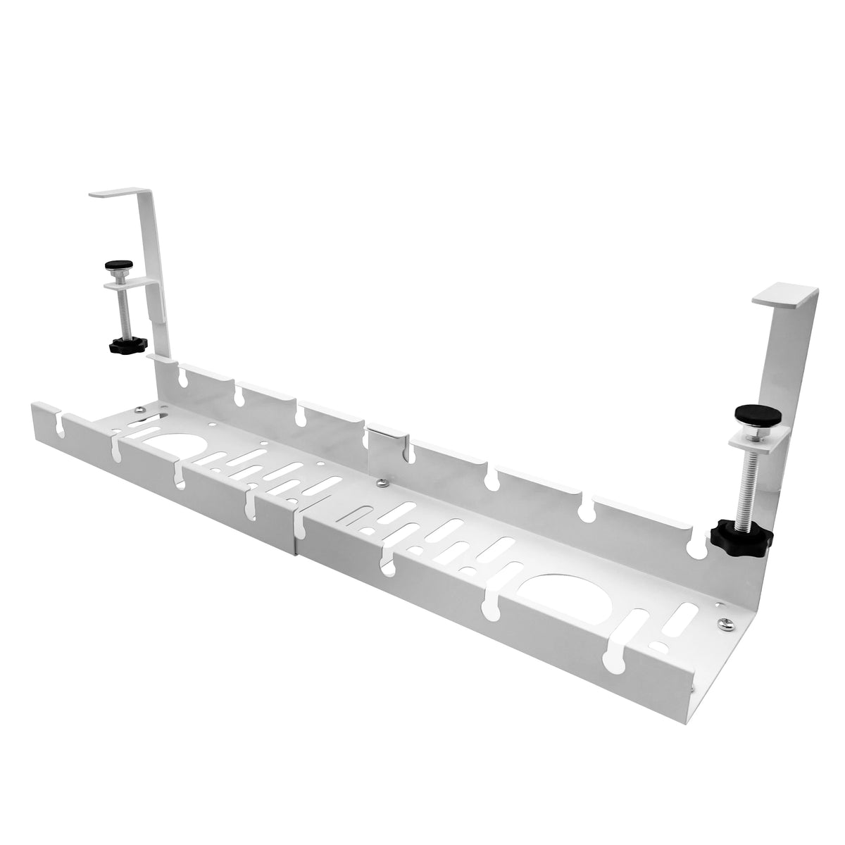 Support de câbles métal sous bureau, extensible sans perçage, visuel produit