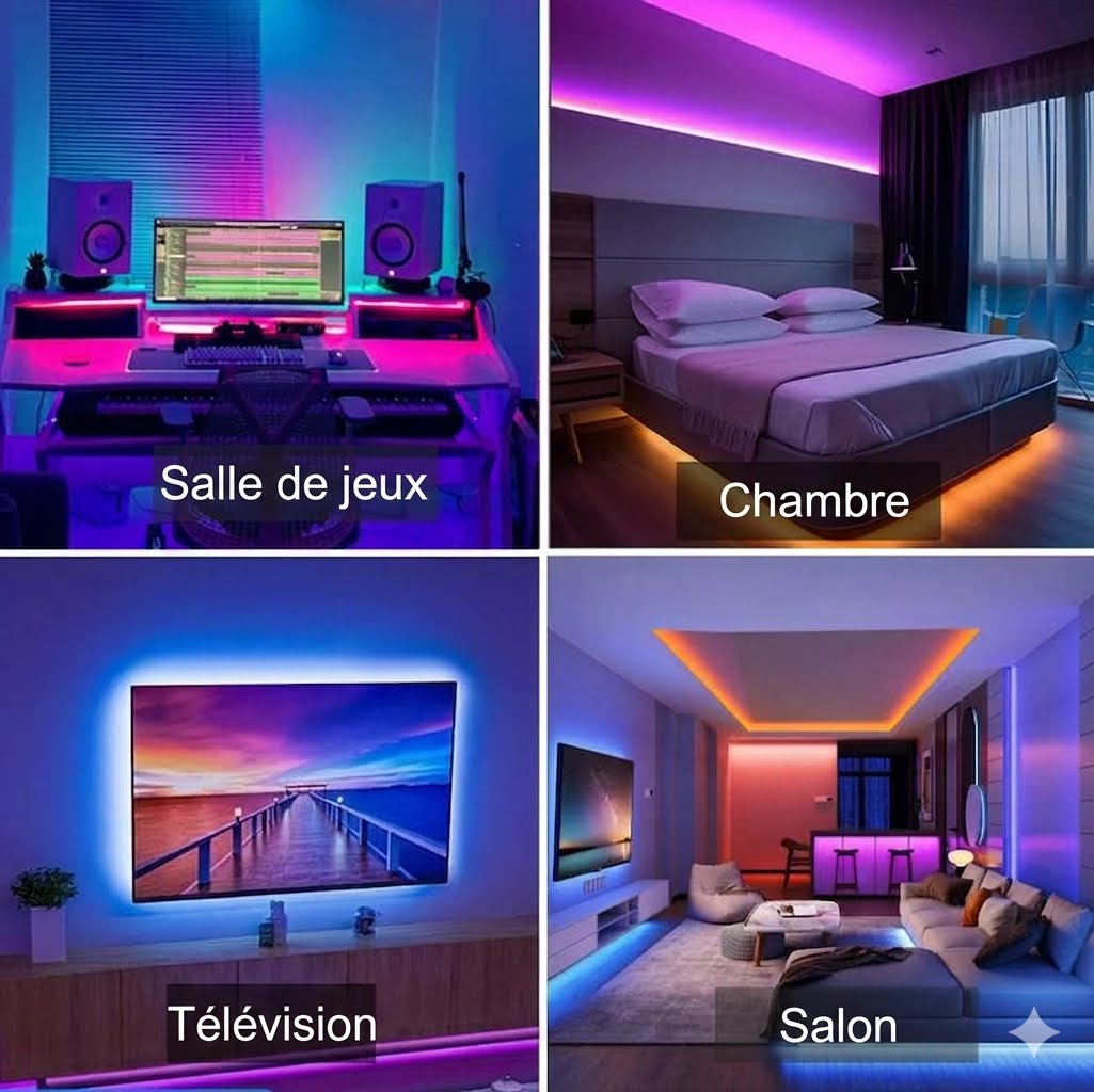 Ruban LED RGB connecté, contrôle par application, présentation du produit