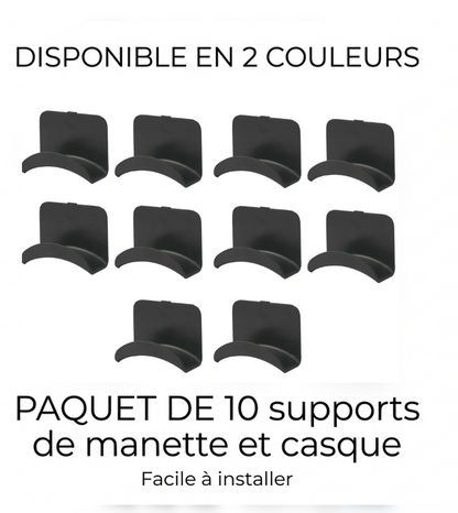 Crochet adhésif disponible en noir et blanc, présentation packaging
