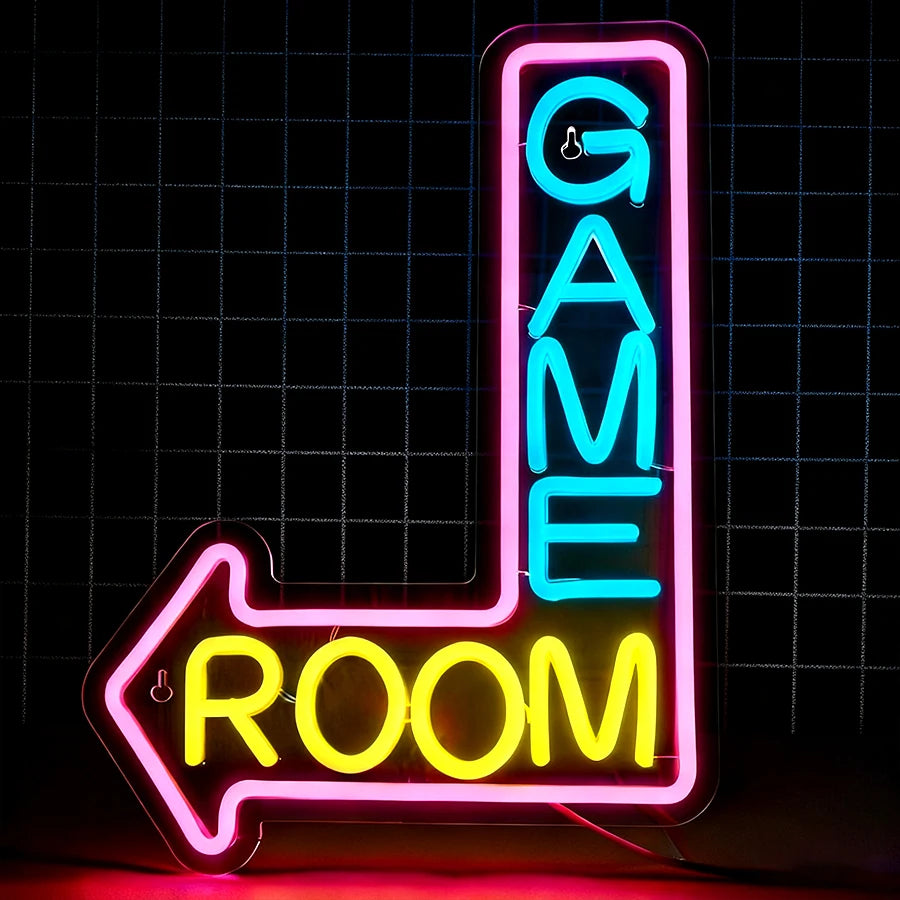 Néon LED mural USB, gros plan sur l'alimentation