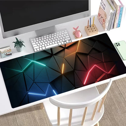 Tapis de souris XL motif géométrique néon, détail du motif