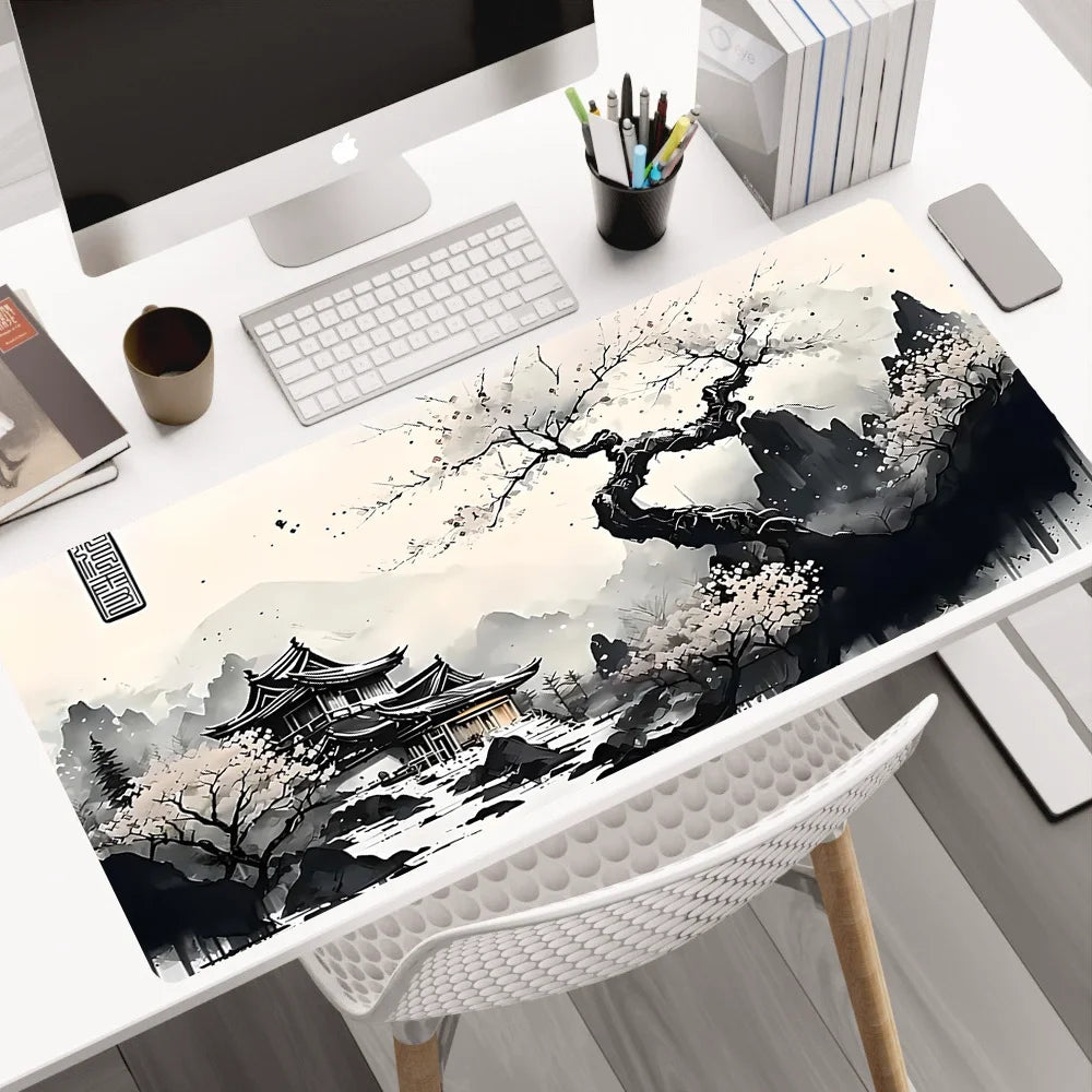 Tapis de souris sakura installé sur bureau gaming