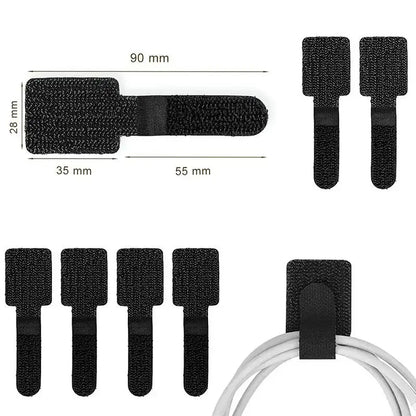 Attaches-câbles réutilisables adhésives pour bureau, vue détaillée