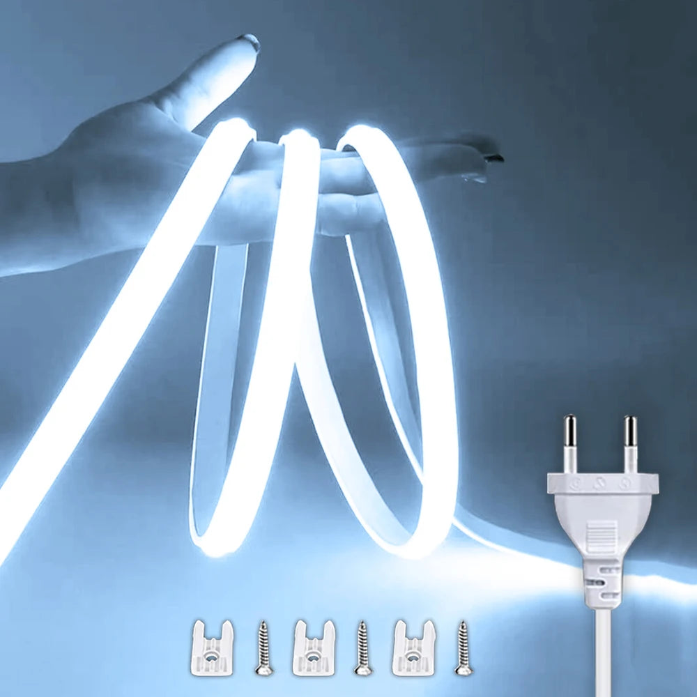 Ruban LED COB 220V étanche, blanc chaud ou neutre, présentation du produit