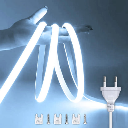Ruban LED COB 220V étanche, blanc chaud ou neutre, présentation du produit