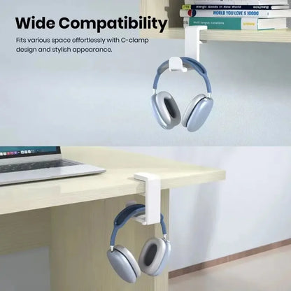 Support casque de bureau à pince, rotation 360 degrés, visuel produit