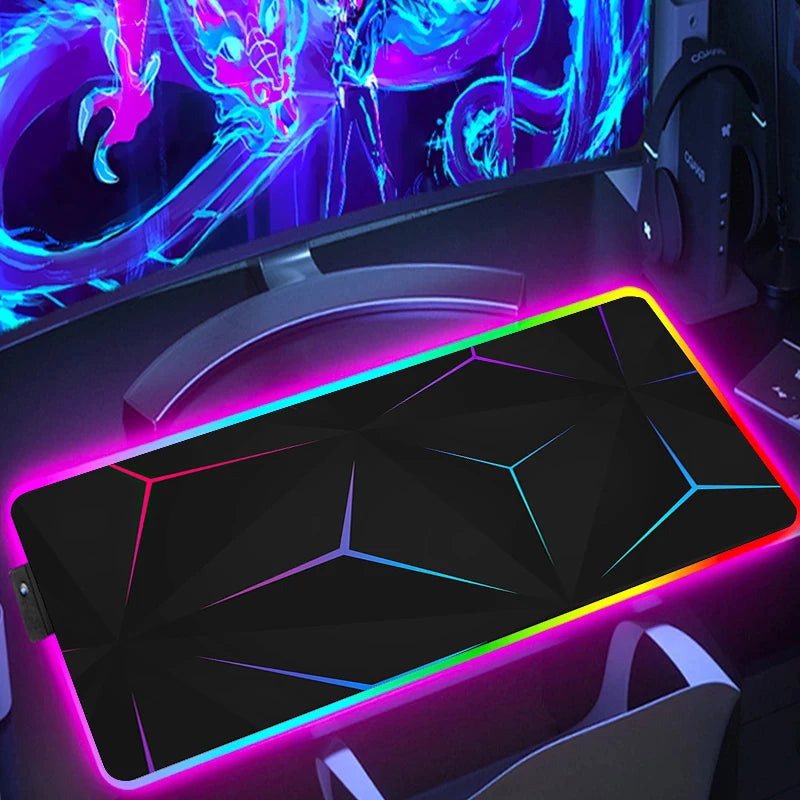 Tapis de souris XXL hexagonal RGB lumineux