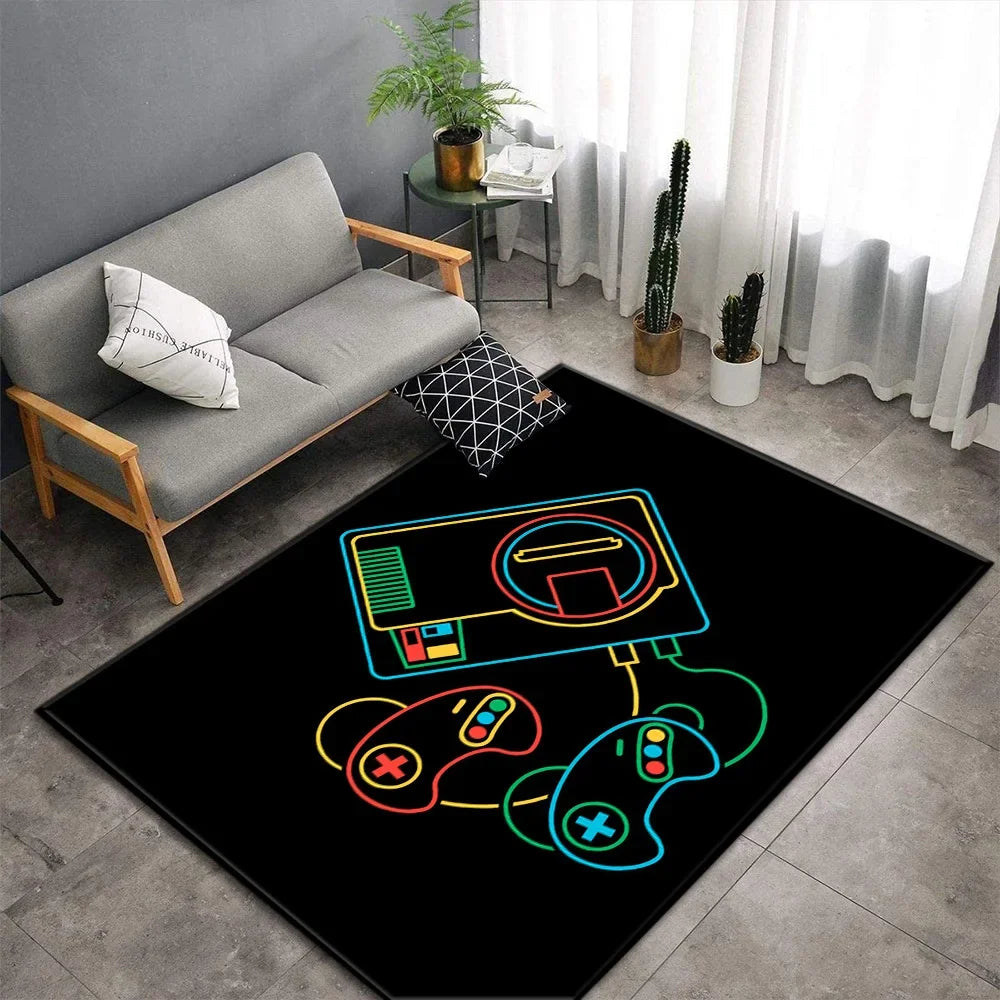Tapis gaming antidérapant motif manettes, gros plan texture