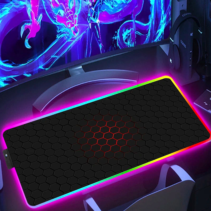 Tapis de souris XXL RGB base antidérapante
