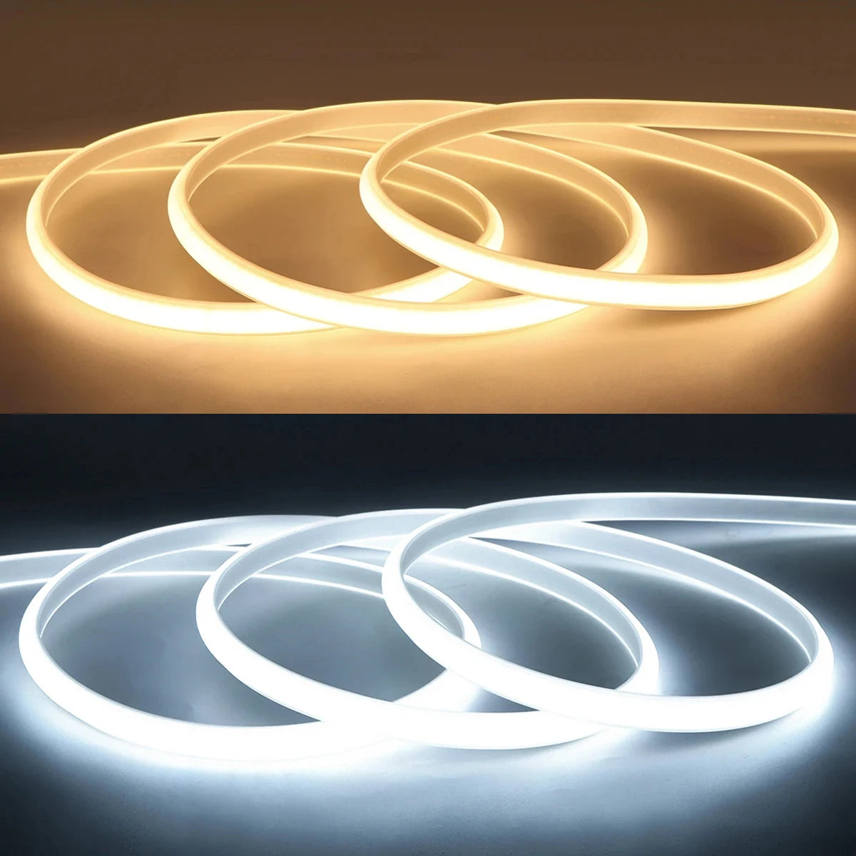 Ruban LED COB 220V étanche, blanc chaud ou neutre, vue produit