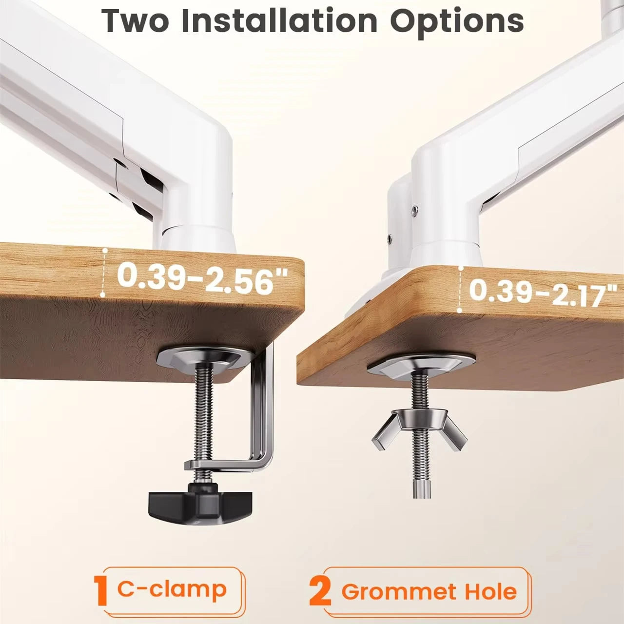 Bras support double écran 13-32 pouces, orientable 360 degrés, visuel produit