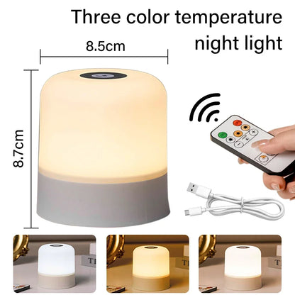 Lampe d'ambiance LED rechargeable, tactile et télécommande, vue produit