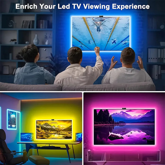 Bande LED rétroéclairage TV avec caméra installée derrière un écran