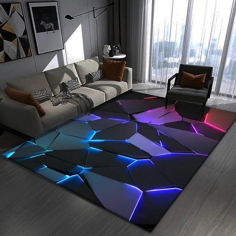 Tapis de sol gaming motif géométrique, vue complète