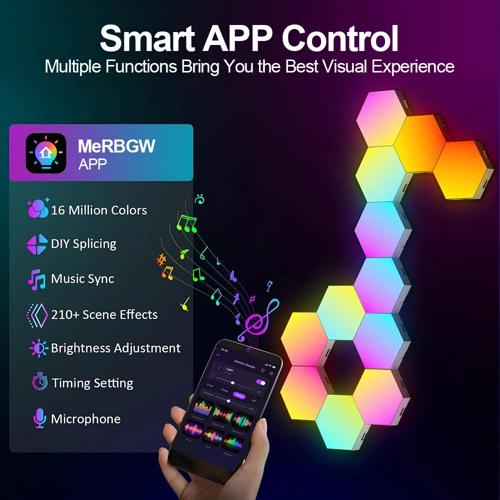 Application de contrôle des panneaux LED hexagonaux RGB