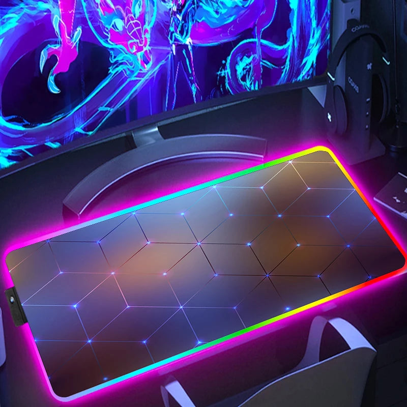 Tapis de souris XXL hexagonal RGB ambiance gaming