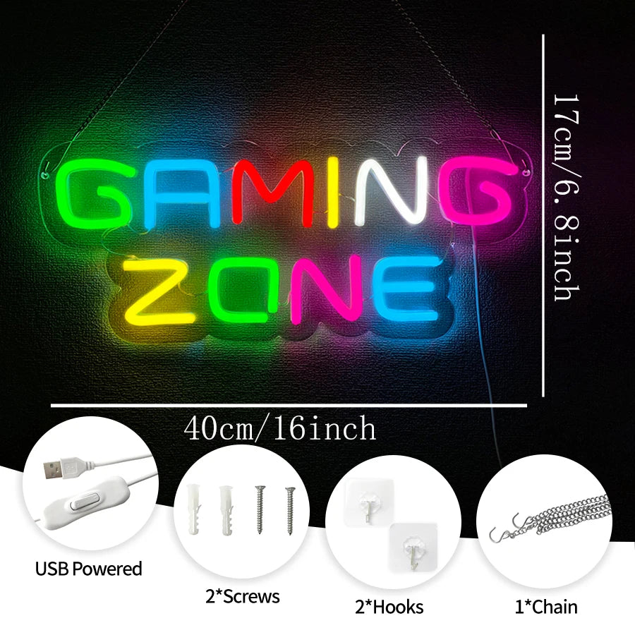 Néon LED mural texte LEVEL UP pour chambre gaming