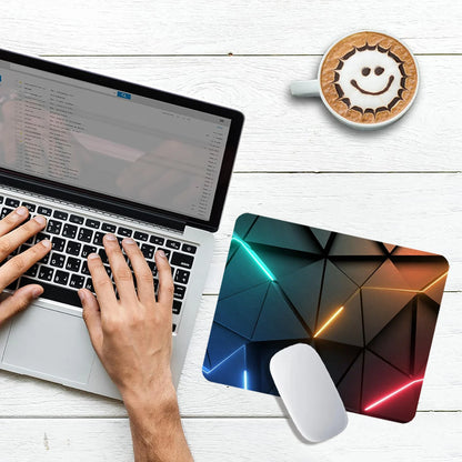 Tapis de souris XL motif géométrique néon, comparaison des formats