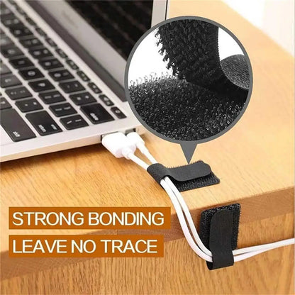 Attaches-câbles réutilisables adhésives pour bureau, vue produit