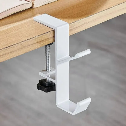 Support casque suspendu métal, fixation latérale de bureau, visuel complémentaire