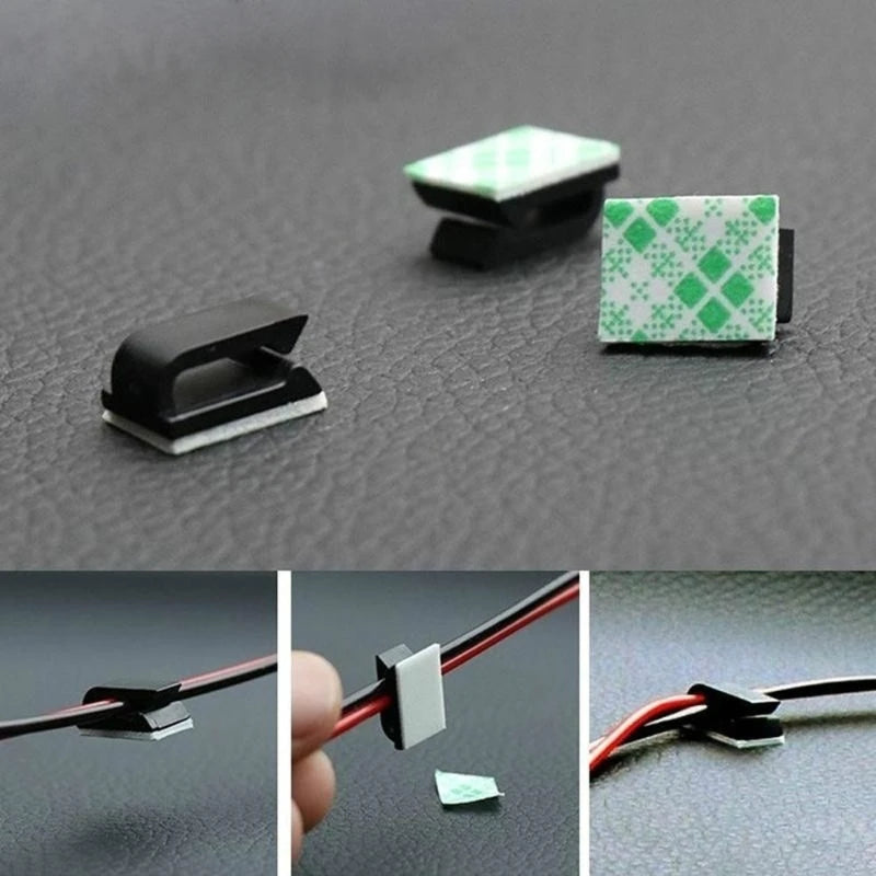 Lot de 20 clips adhésifs fixe-câbles pour setup gaming