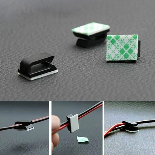 Lot de 20 clips adhésifs fixe-câbles pour setup gaming