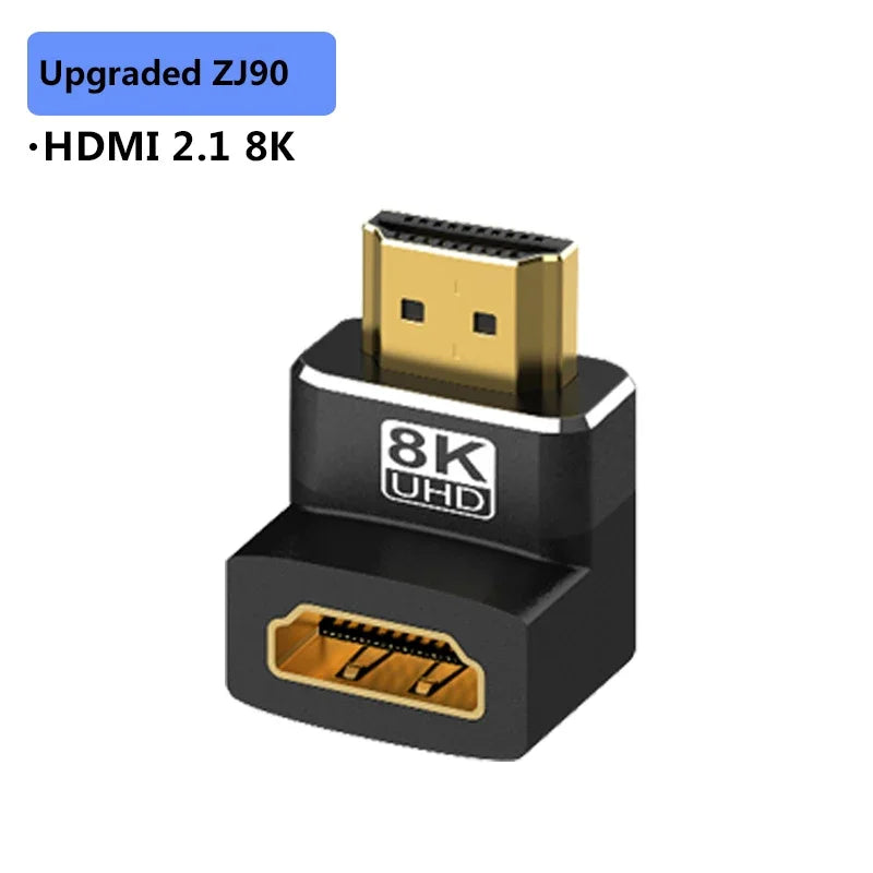 Adaptateur HDMI 2.1 8K Coudé 90°/270° – Connecteur Angle pour Setup Compact
