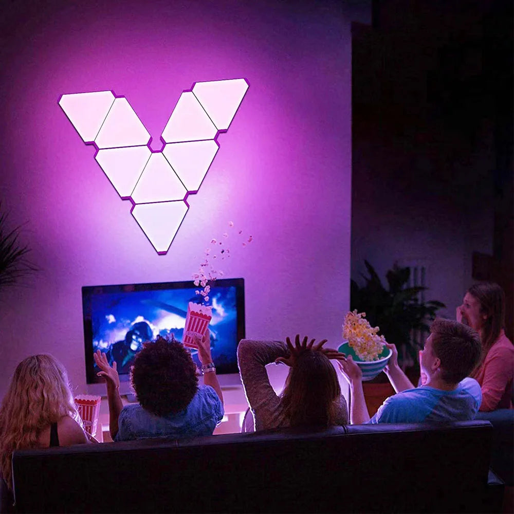 Pack de panneaux LED triangle connectés, présentation produit