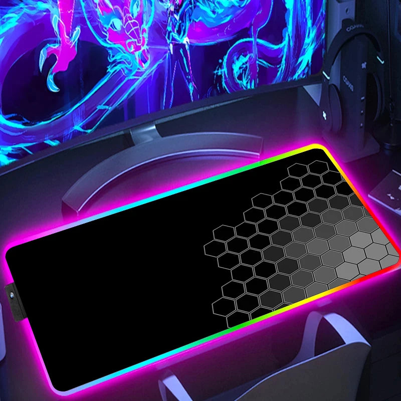 Tapis de souris XXL RGB bords verrouillés