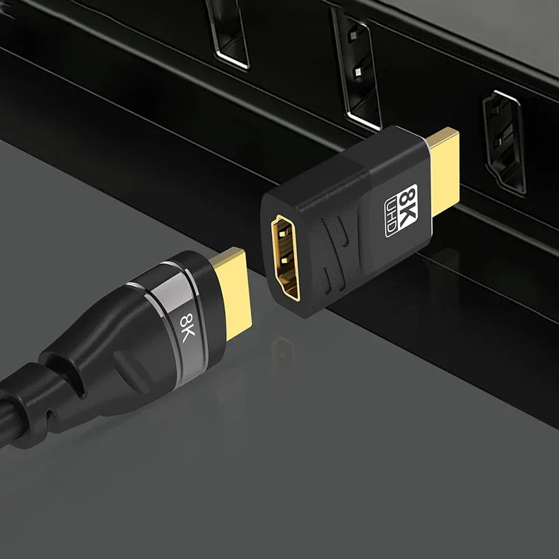 Adaptateur HDMI 2.1 8K coudé, présentation des angles