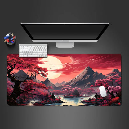 Tapis de souris paysage sakura vue de dessus