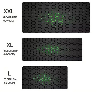 Tapis de souris XXL motif hexagone, détail du relief
