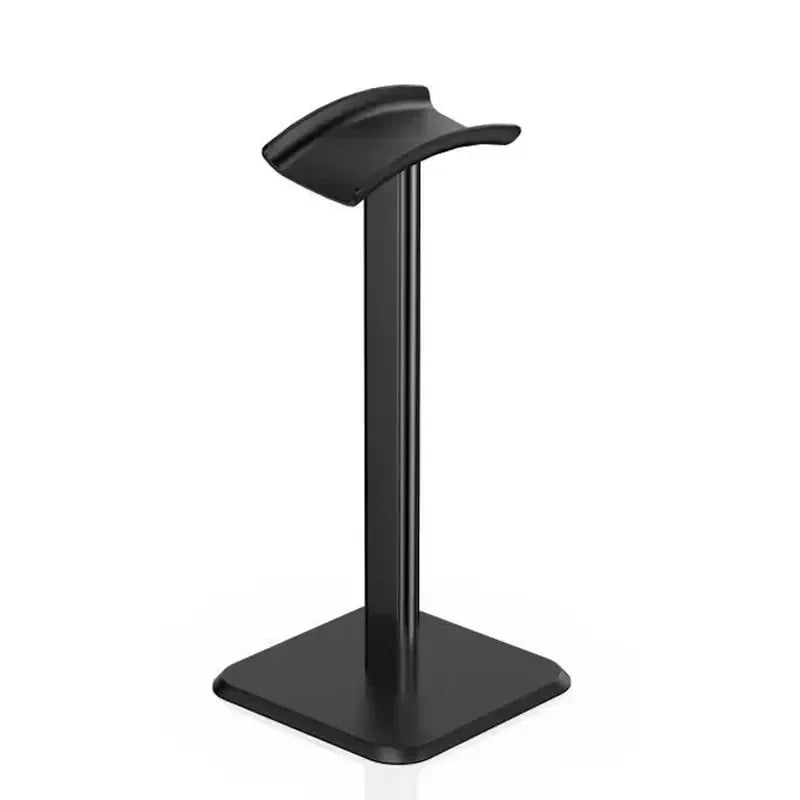 Support casque gaming aluminium noir, vue de face