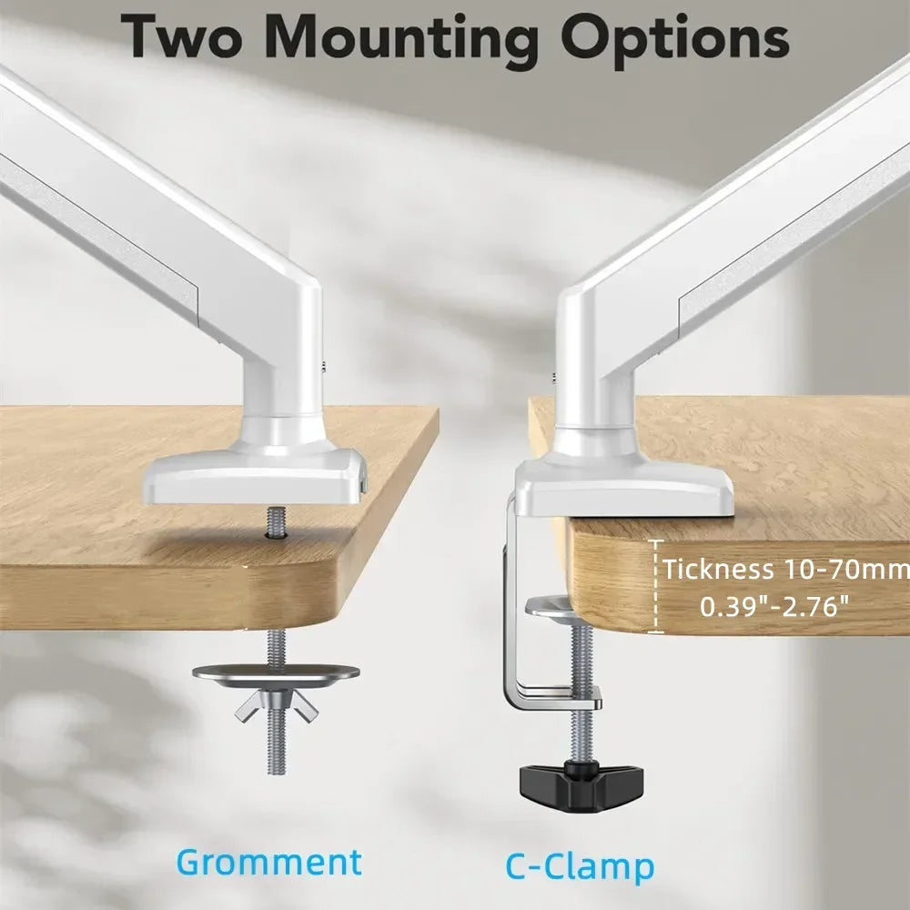 Bras support écran simple réglable fixé à un bureau