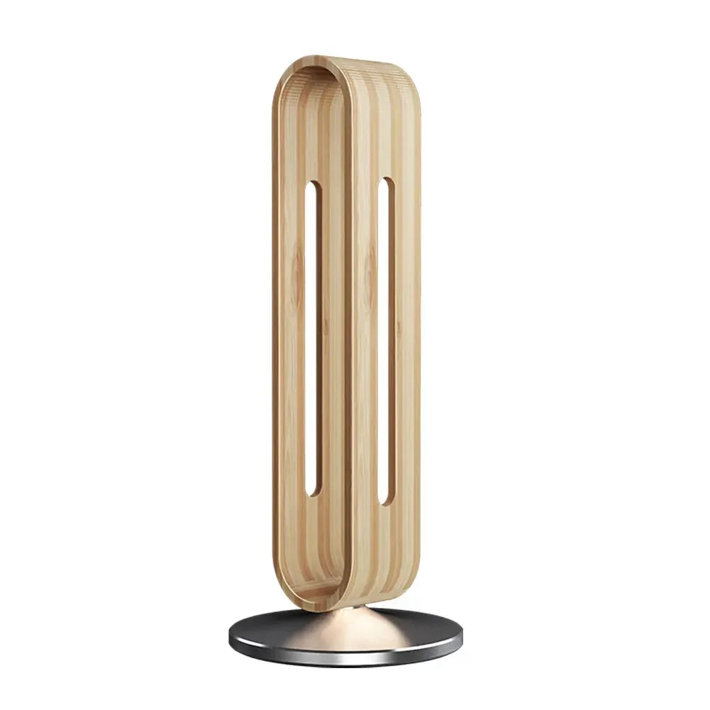 Support casque bambou et aluminium, vue rapprochée du sommet