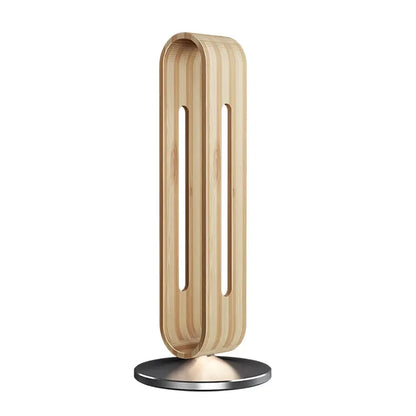 Support casque bambou et aluminium, vue rapprochée du sommet