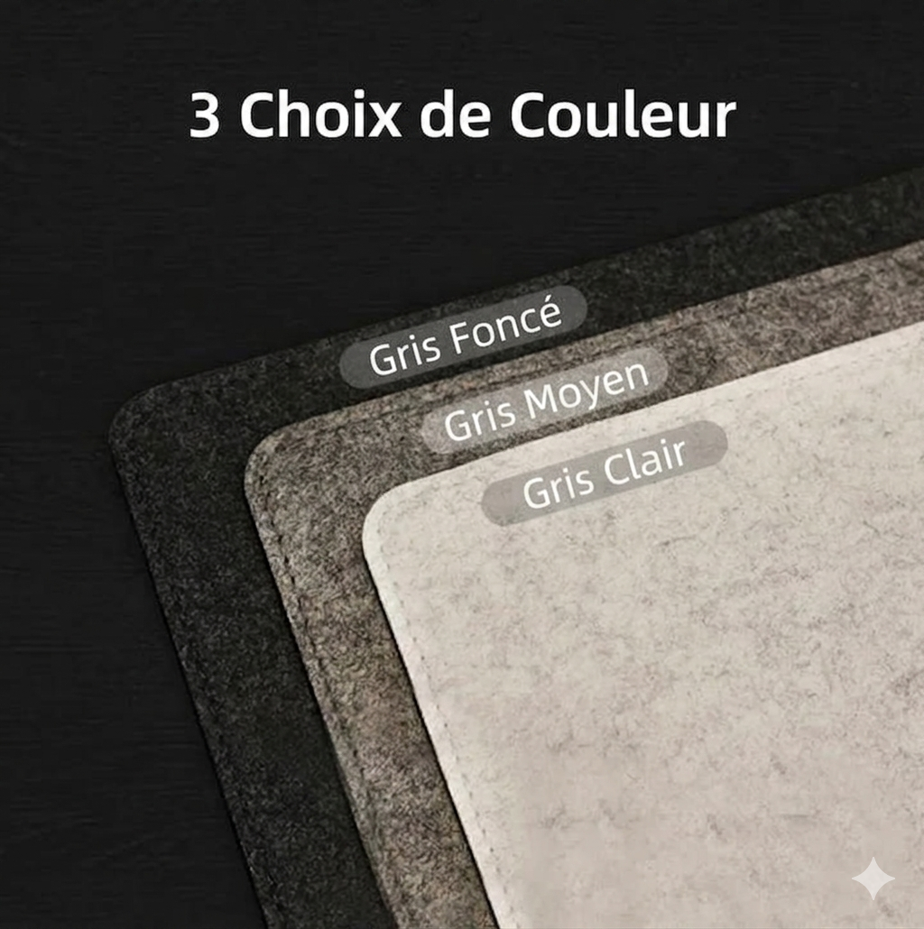 Tapis de souris XXL feutre de laine, détail texture
